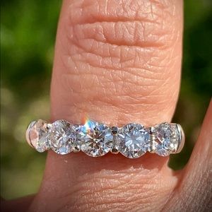 SOLD! Plat Five Stone Diamond Band 2.01ct H VS2-